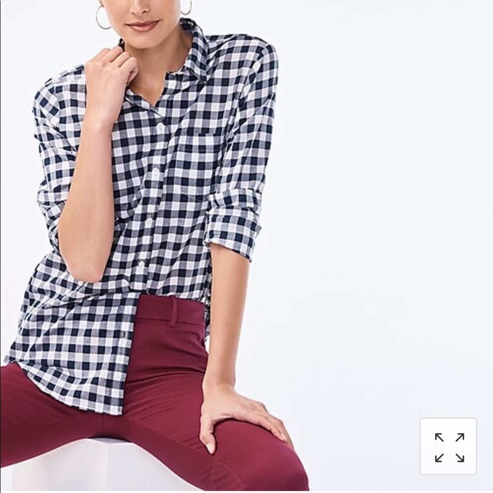 J.Crew Factory Gingham Classic Button Down in XS